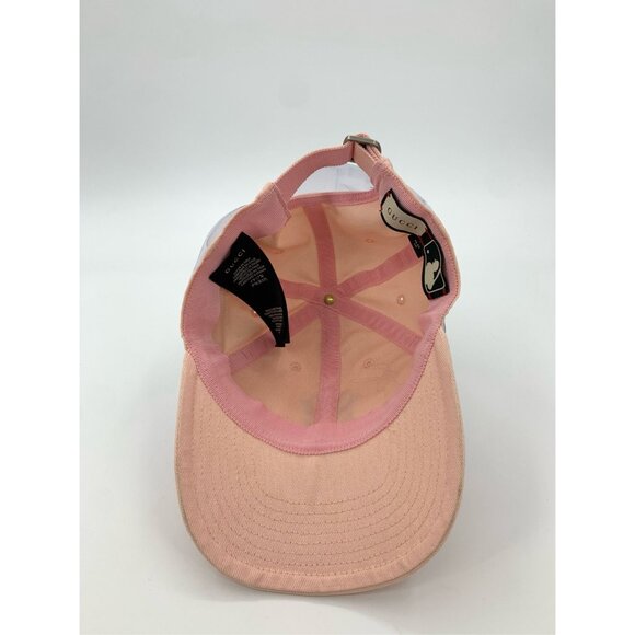 Gucci X MLB NY Yankees Pink Embroidered Rabbit Baseball Cap Adjustable